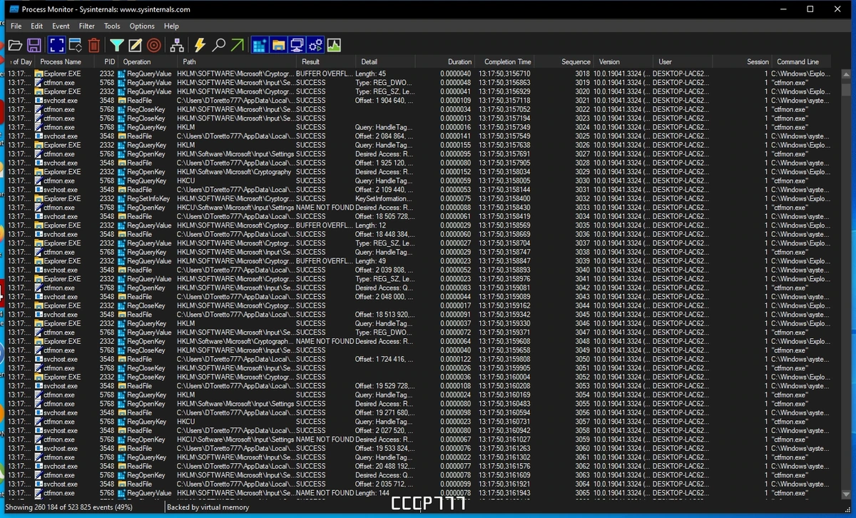 Process Monitor 3.96 — изображение 1