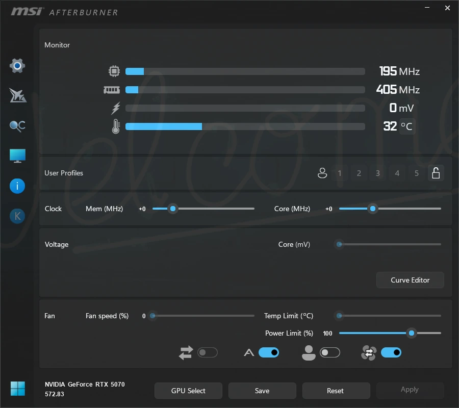 Программа для разгона видеокарты MSI Afterburner 4.6.6.16591 Beta 6 — изображение 1