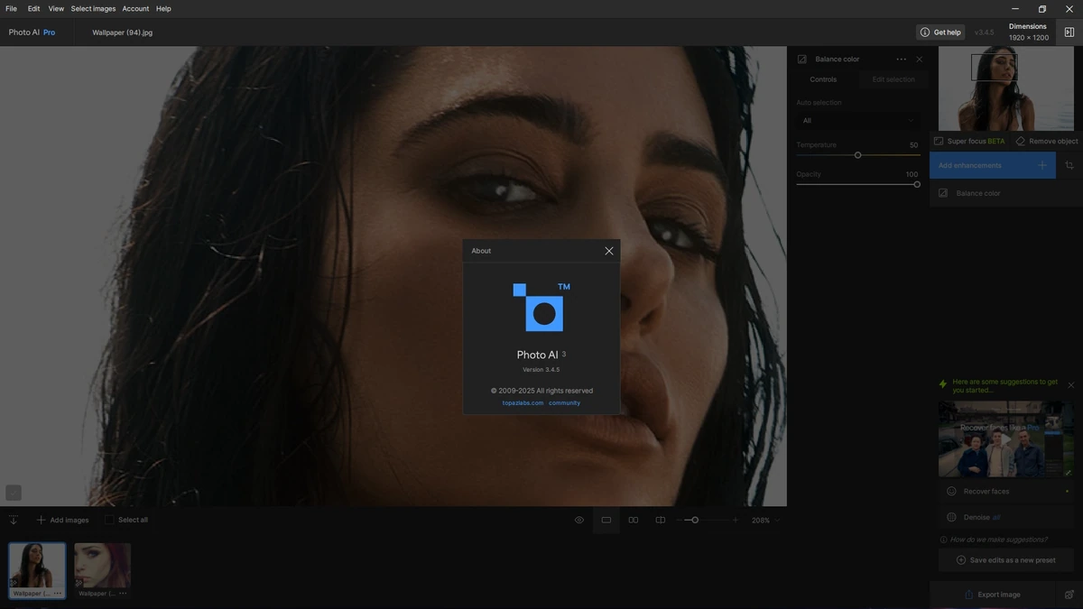 Прогрессивный фоторедактор Topaz Photo AI Pro 3.4.5 (x64) RC — изображение 1