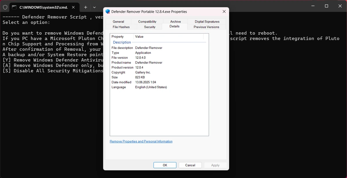 Defender Remover Portable 12.8.4 — изображение 1