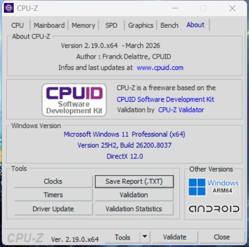 Просмотр характеристик процессора CPU-Z 2.19.0 + Portable — изображение 1