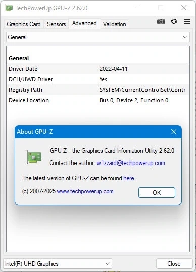 Просмотр характеристик видеокарты GPU-Z 2.62 [En] — изображение 1