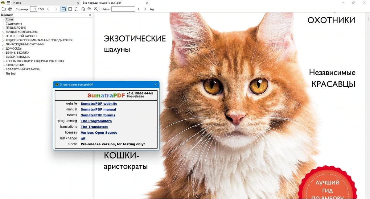 Просмотрщик PDF - Sumatra PDF 3.6.15966 Prerelease + Portable — изображение 1