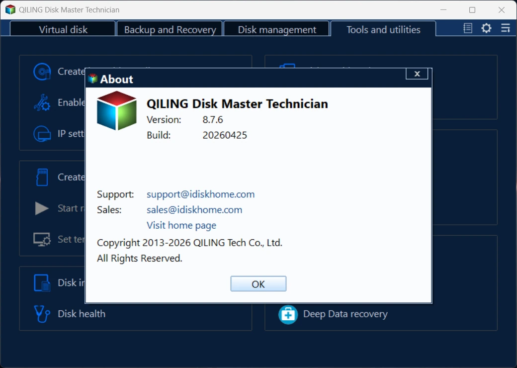 QILING Disk Master Free / Pro / Server / Tech 8.7.6 Build 20260425 — изображение 1