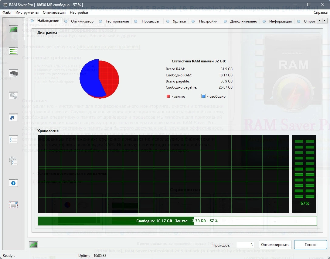 RAM Saver Professional 24.7 Полная + Портативная версии by elchupacabra — изображение 1