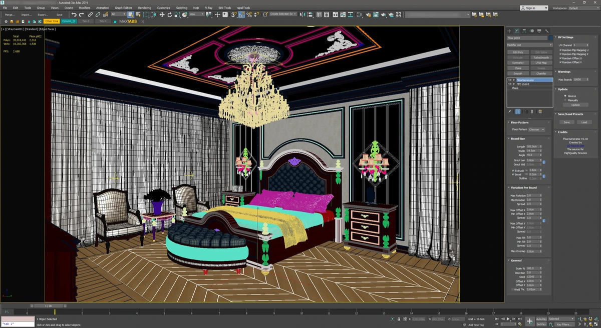 Расчет напольного покрытия FloorGenerator 2.10 for 3ds Max 2013-2024 — изображение 1