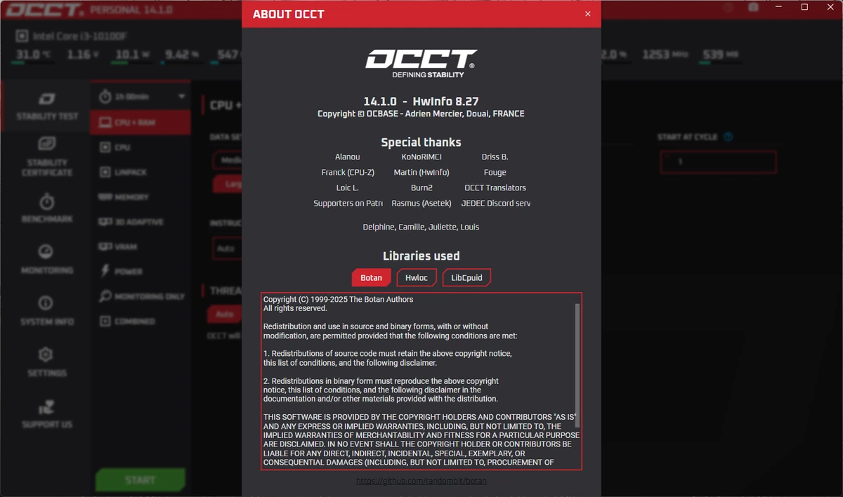 Расширенный тест видеокарты OCCT 14.1.0 Portable — изображение 1