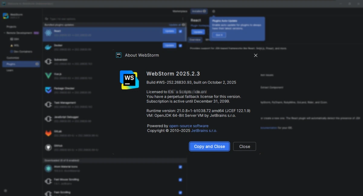 Разработка на JavaScript Jetbrains WebStorm 2025.2.3 (x64-arm64) by Sitego — изображение 1