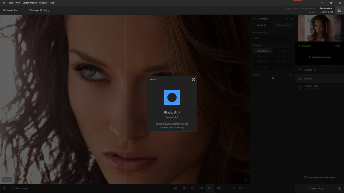 Редактор фотоснимков Topaz Photo AI Pro 4.0.0 by 7997 + Models — изображение 1