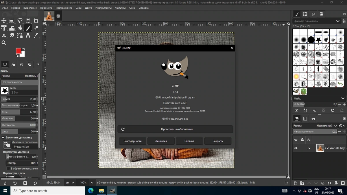 Редактор графики GIMP 3.2.4 — изображение 1