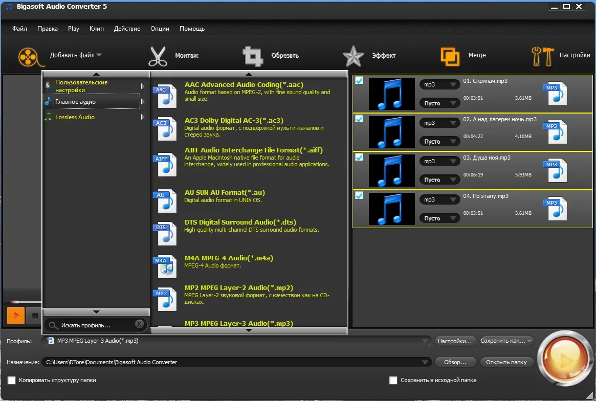 Аудиоконвертер - Bigasoft Audio Converter 5.6.4.8366 RePack (& Portable) by TryRooM — изображение 1