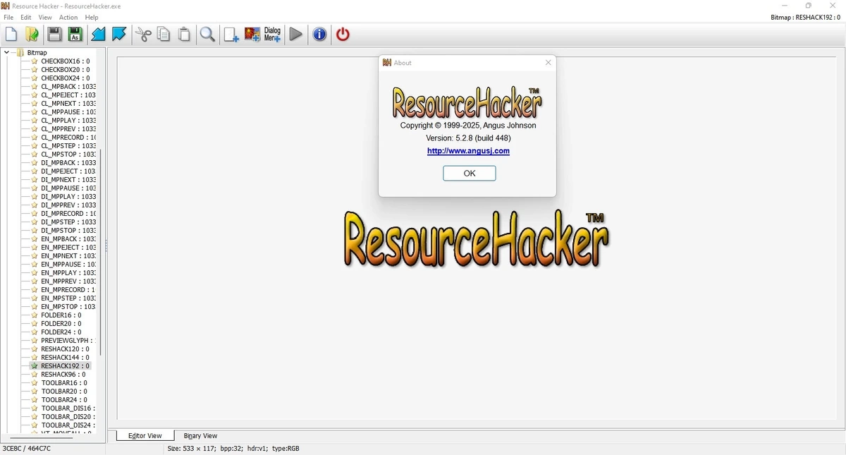 Редактор ресурсов Resource Hacker 5.2.8.448 + Portable — изображение 1