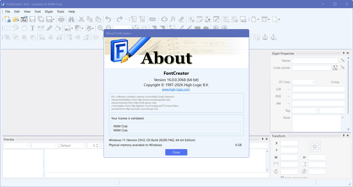 Редактор шрифтов High-Logic FontCreator 16.0.0.3068 — изображение 1