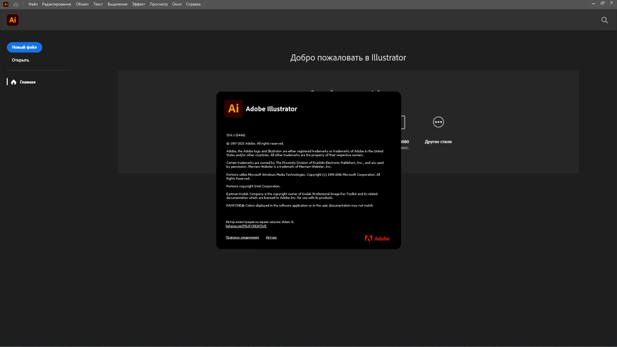 Редактор сложных графических файлов Adobe Illustrator 2025 29.6.1.9 by KpoJIuK — изображение 1