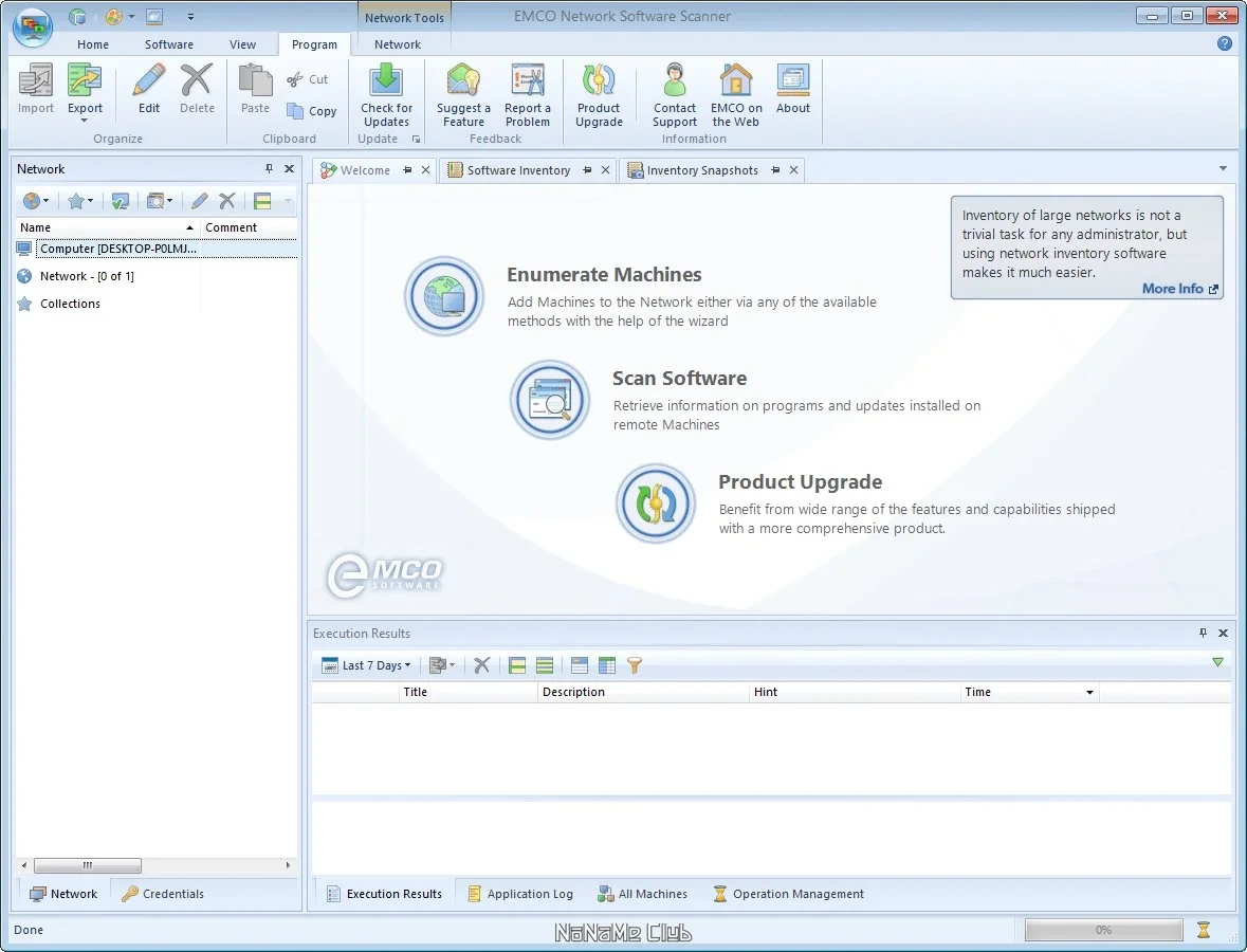 Аудит ПО в локальной сети EMCO Network Software Scanner 2.0.9 — изображение 1