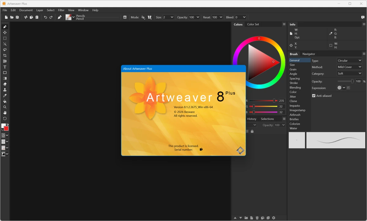 Рисование на изображениях Artweaver Plus 8.1.2.3675 — изображение 1
