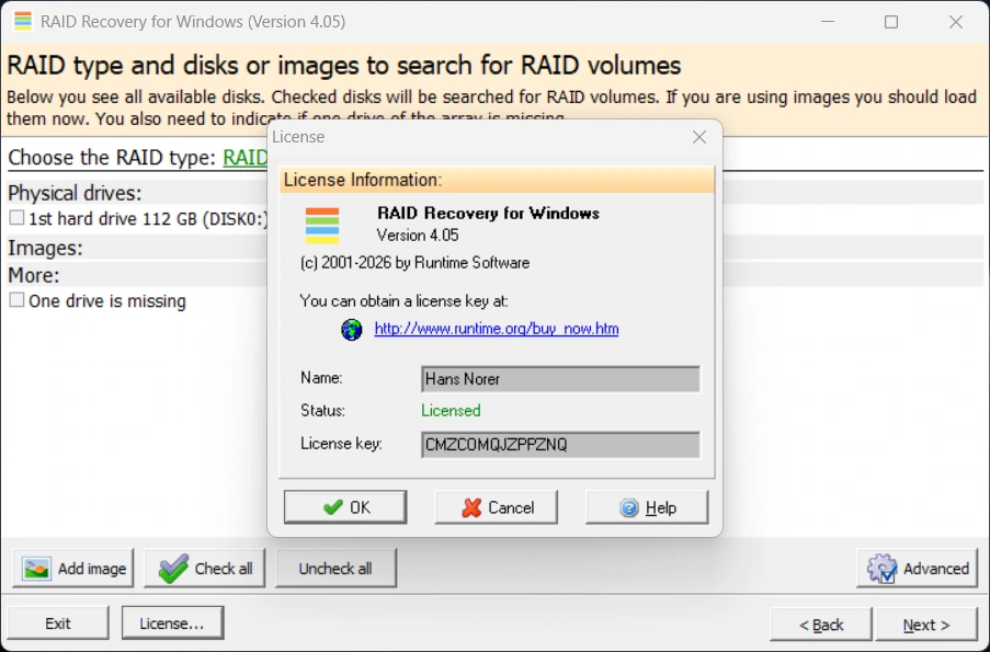 Runtime RAID Recovery 4.05 — изображение 1
