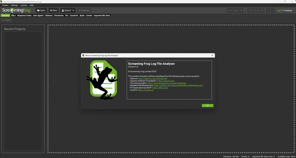 Screaming Frog SEO Log File Analyser 6.4 — изображение 1