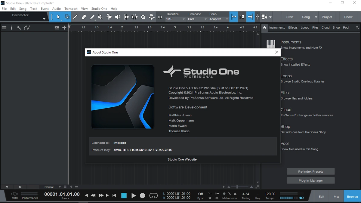 Секвенсор для создания музыки - PreSonus Studio One 5 Professional 5.4.1 — изображение 1