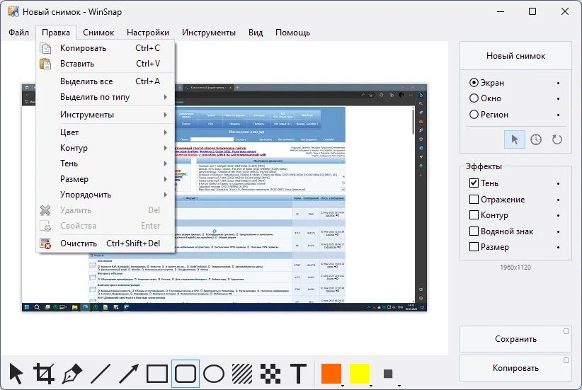 Скриншоты с монитора WinSnap 6.0.6 by TryRooM — изображение 1