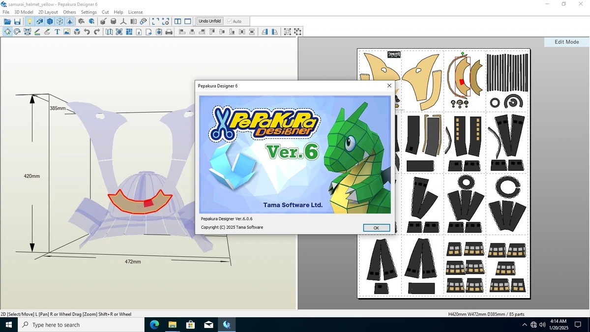 Создание бумажных моделей Pepakura Designer 6.0.6 — изображение 1