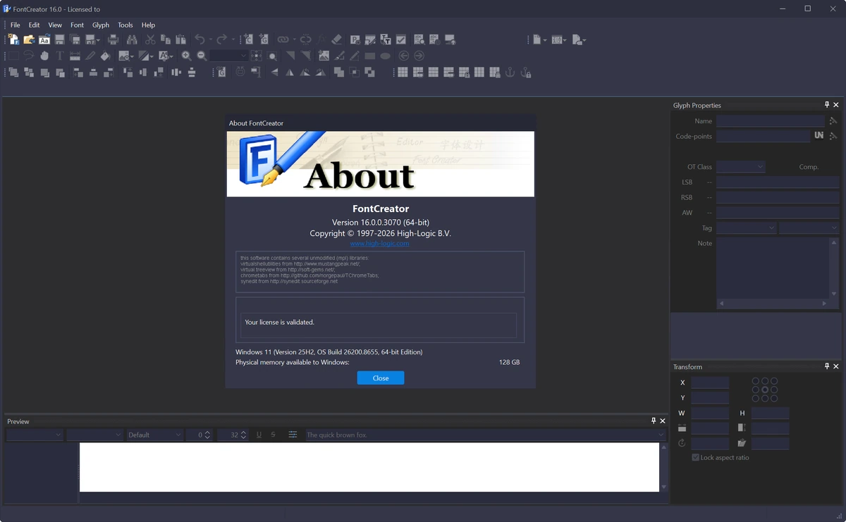 Создание шрифтов High-Logic FontCreator 16.0.0.3070 — изображение 1