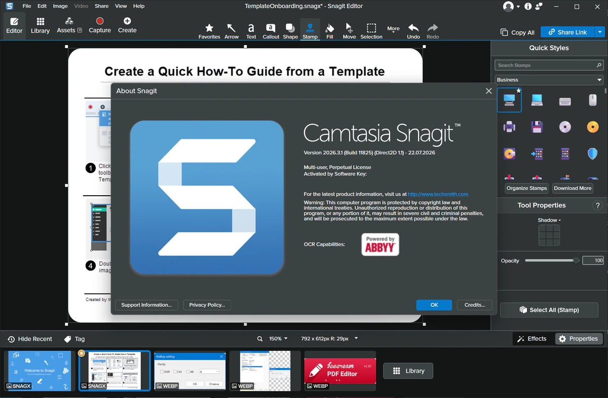 Создание снимков экрана TechSmith SnagIt 2026.3.1 Build 11825 — изображение 1
