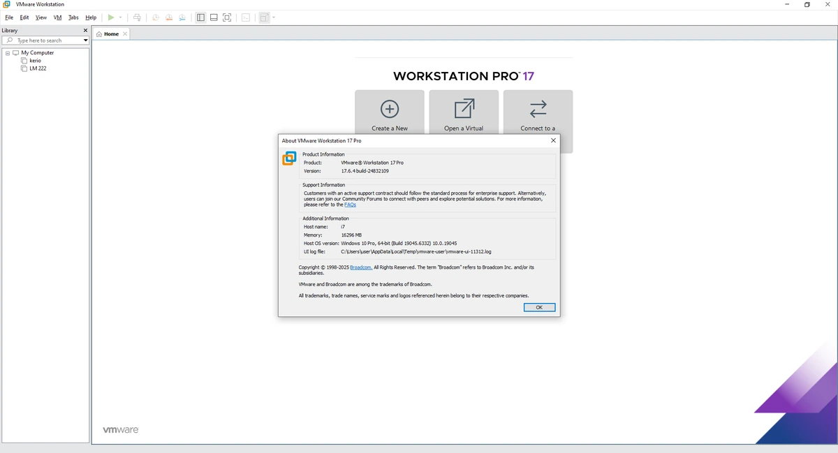 Создание виртуальных компьютеров VMware Workstation 17 Pro 17.6.4 Build 24832109 — изображение 1