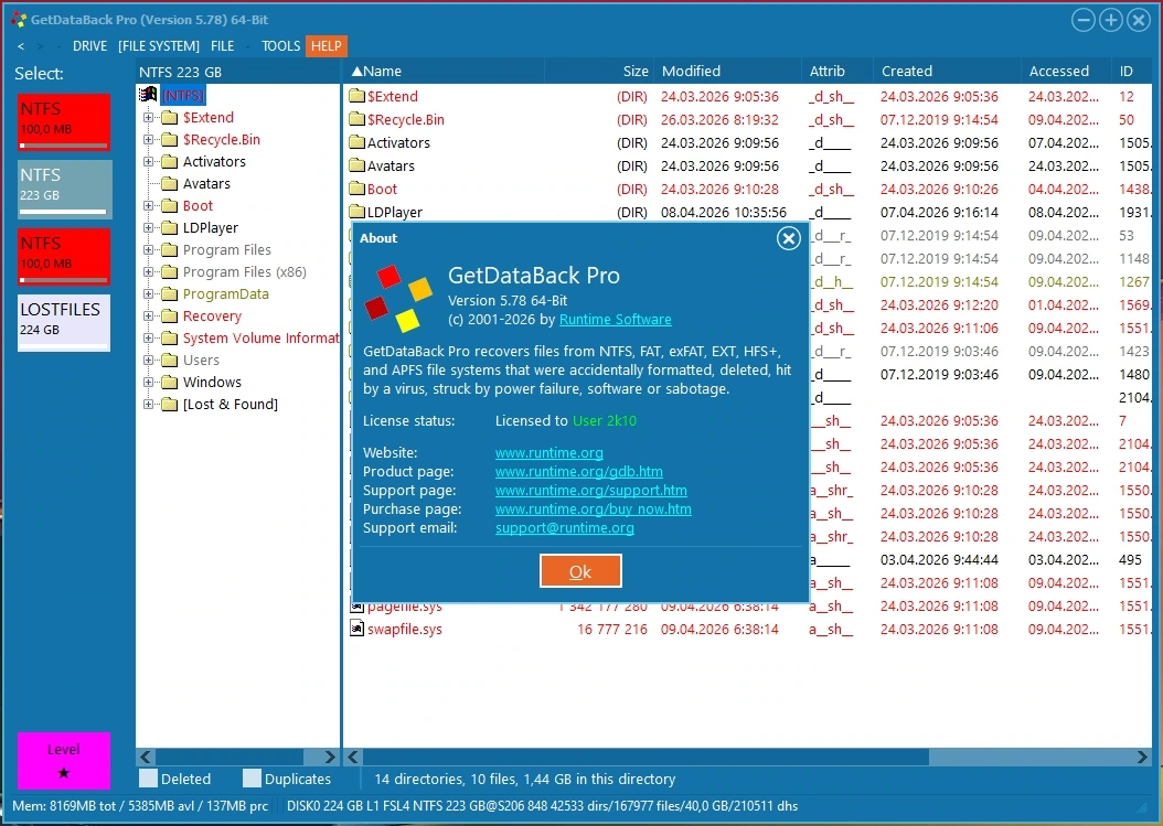 Спасение удаленных файлов GetDataBack Pro 5.78 — изображение 1