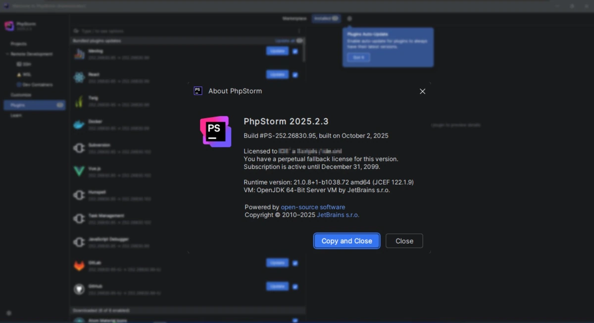 Среда разработки на PHP JetBrains PhpStorm 2025.2.3 (x64-arm64) by Sitego — изображение 1