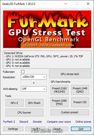 Стресс тест для видеокарты - FurMark 1.36.0 — изображение 1