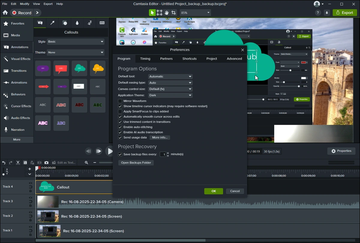 Запись экрана TechSmith Camtasia 26.1.4 Build 18353 — изображение 1
