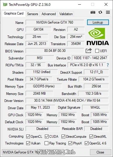 Технические характеристики видеокарты - GPU-Z 2.56.0 + ASUS_ROG Portable — изображение 1