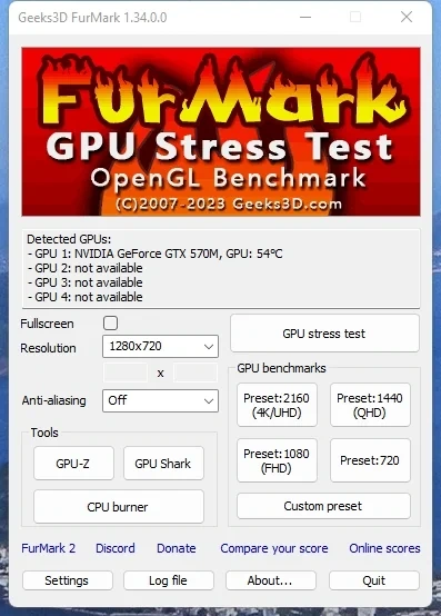 Тест для видеокарты FurMark 1.34.0.0 — изображение 1