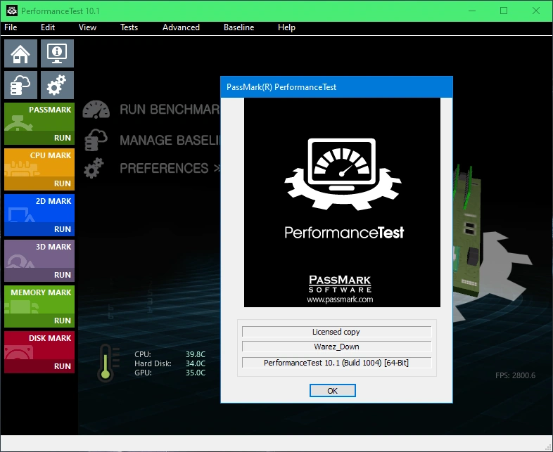 Тест производительности компьютера - PassMark PerformanceTest 10.1 Build 1004 RePack (& Portable) by elchupacabra — изображение 1