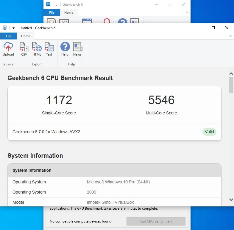 Тест производительности ПК Geekbench Pro 6.7.0 — изображение 1