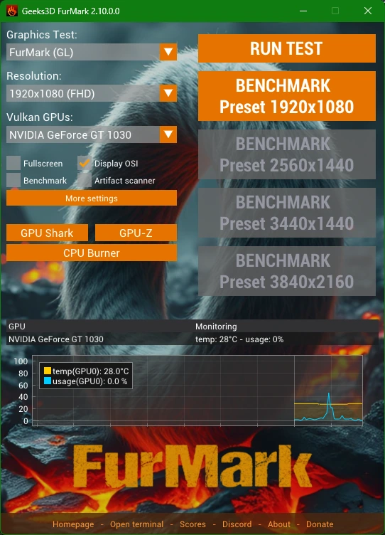 Тест видеокарты на отказ FurMark 2.10.0.0 + Portable — изображение 1
