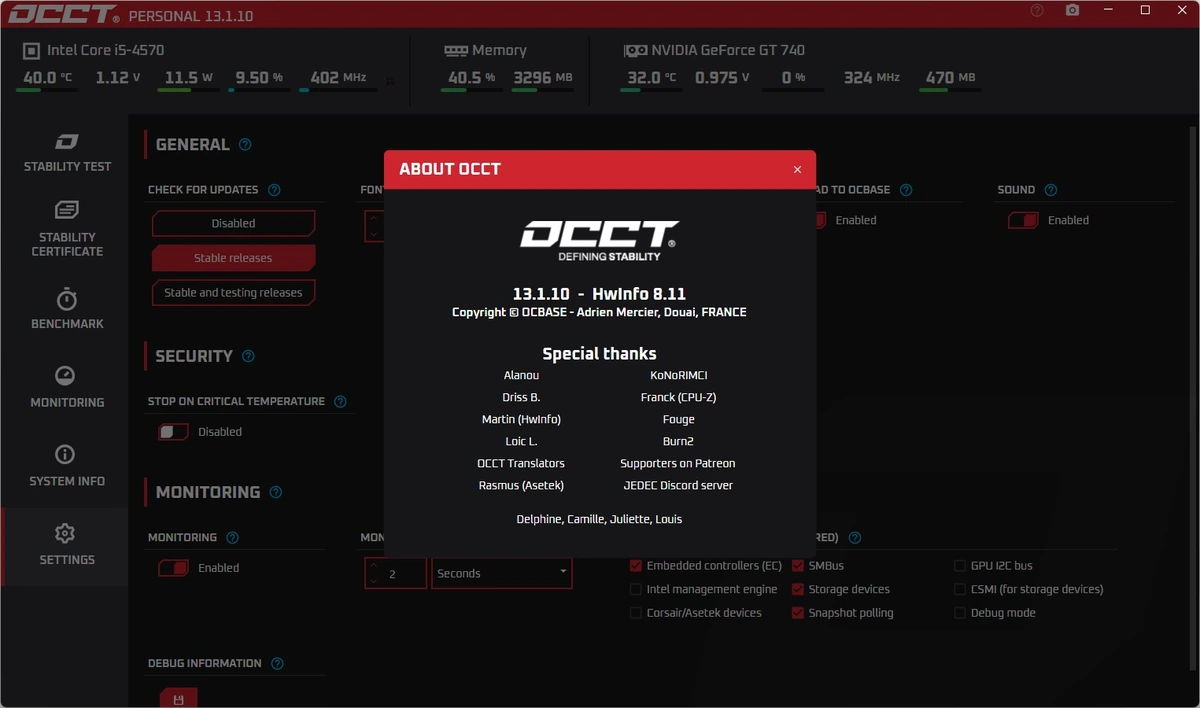 Тестер видеокарты OCCT 13.1.10 Portable — изображение 1