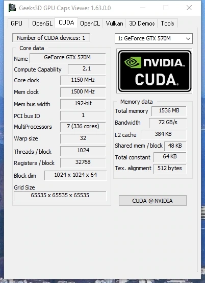 Тестирование и информация о видеокарте - GPU Caps Viewer 1.63.0 Portable — изображение 1