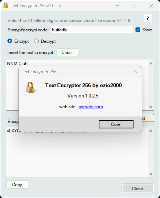 Text Encrypter 256 1.0.2.5 Portable — изображение 1
