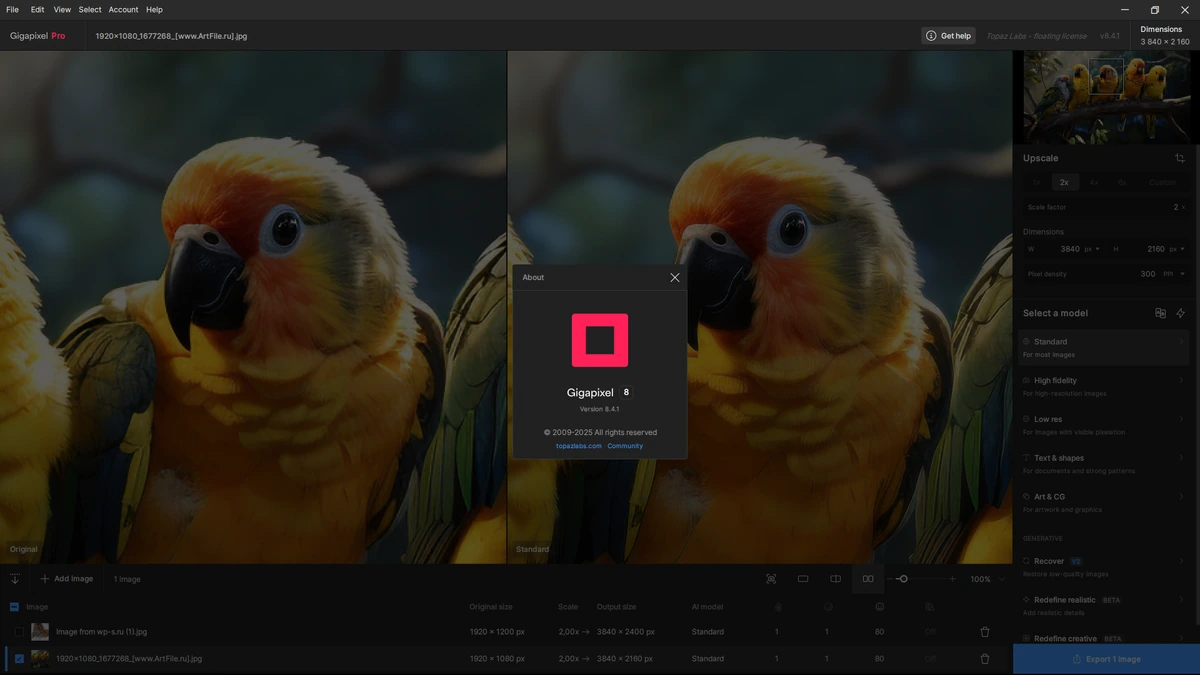 Topaz Gigapixel AI Pro 8.4.1 by KpoJIuK — изображение 1