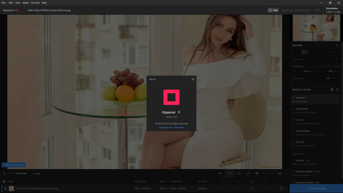 Topaz Gigapixel AI Pro 8.4.3 by KpoJIuK — изображение 1