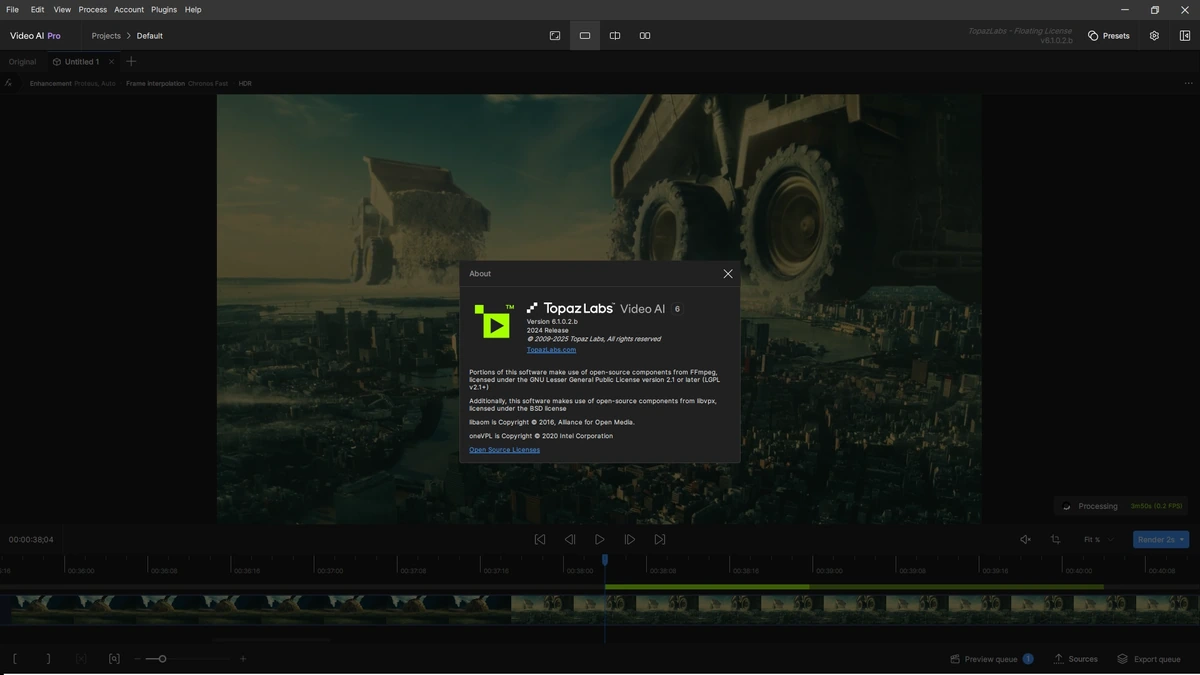 Видеоредактор Topaz Video AI Pro 6.1.0.2.b (x64) Beta — изображение 1