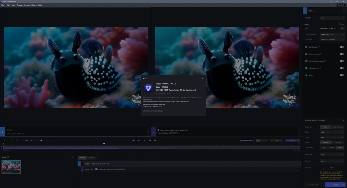 Topaz Video AI 4.2.1 Полная + Портативная версии by elchupacabra — изображение 1