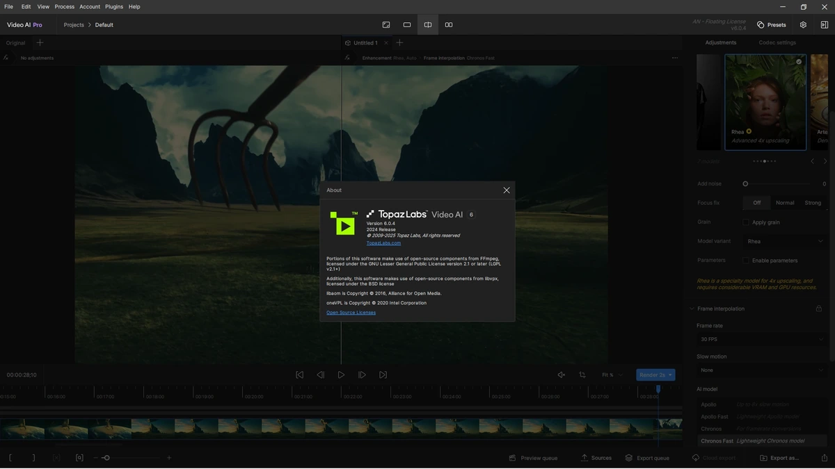 Topaz Video AI увеличение видео Pro 6.0.4 RC — изображение 1