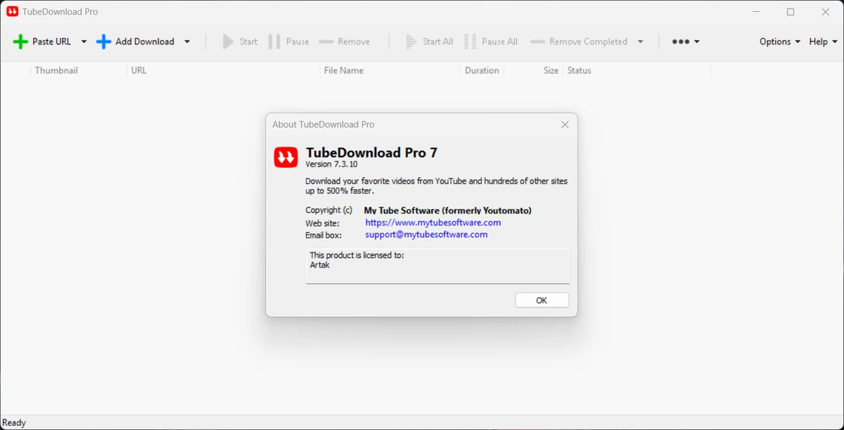 TubeDownload Pro 7.3.10 — изображение 1