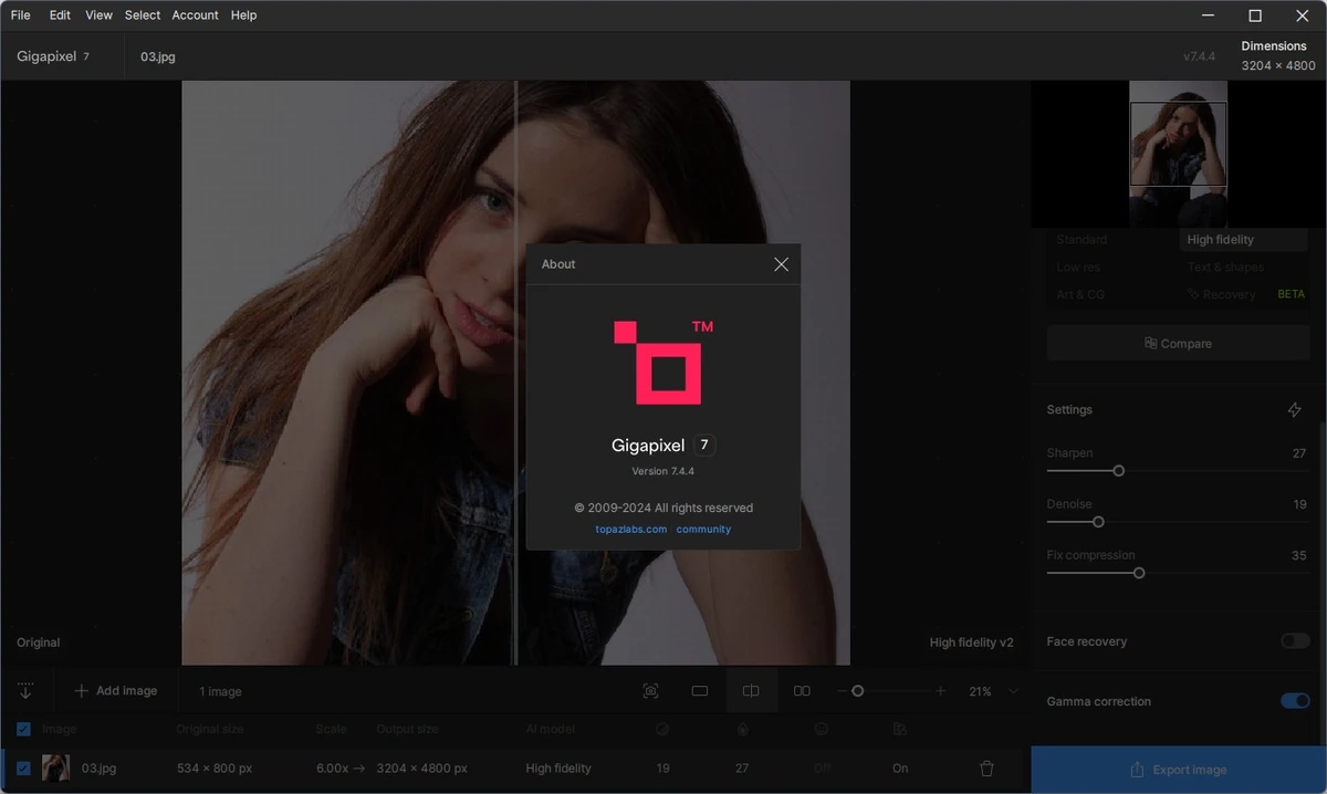 Умное увеличение изображений Topaz Gigapixel AI 7.4.4 Полная + Портативная версии by elchupacabra — изображение 1