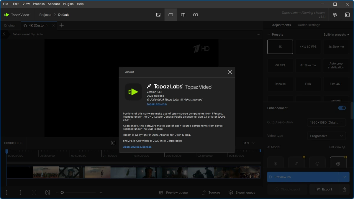 Умный редактор видео Topaz Video 1.1.1 — изображение 1