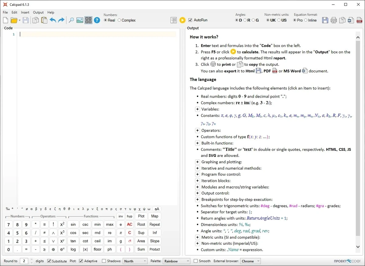 Универсальный калькулятор Calcpad 6.1.3 — изображение 1