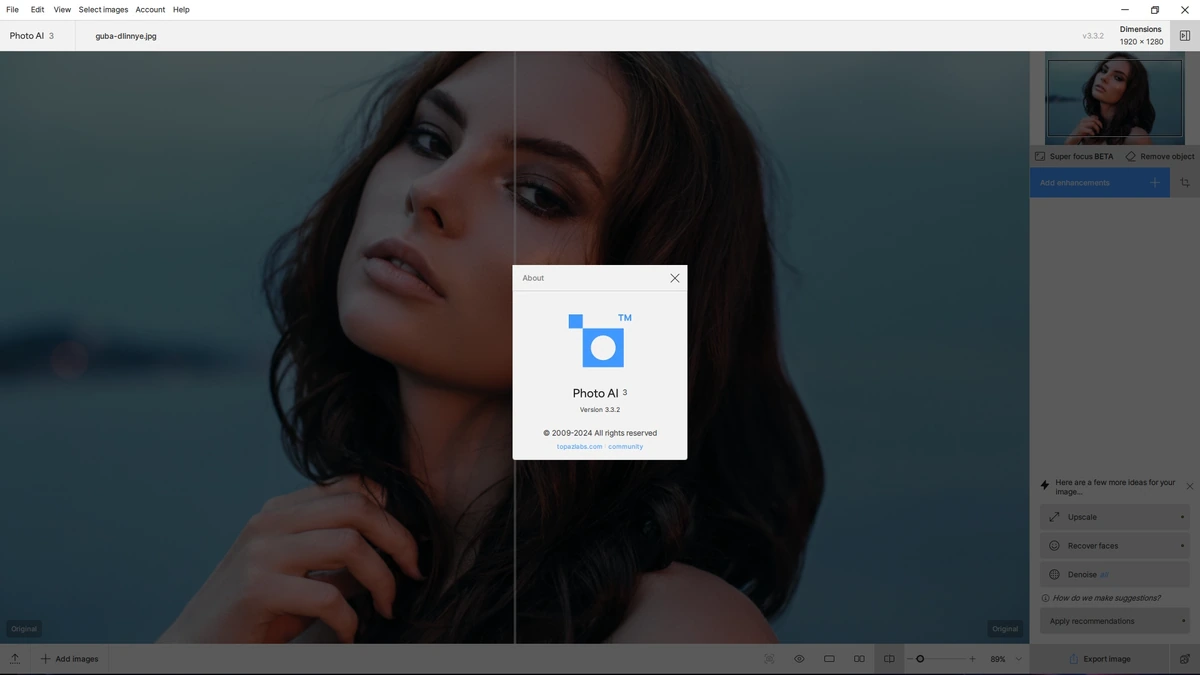 Универсальный редактор фото Topaz Photo AI 3.3.2 (x64) — изображение 1